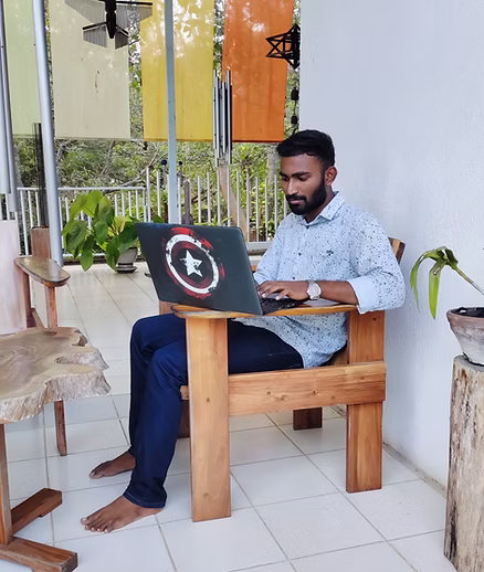 Jaganath, working on Auroville's Svaram's ERP system